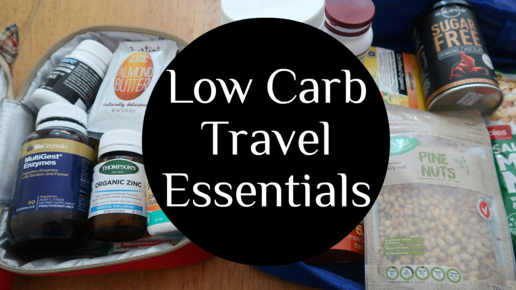 Low Carb Travel Essentials - ideas for snacks, foods, meals and keeping healthy while traveling.