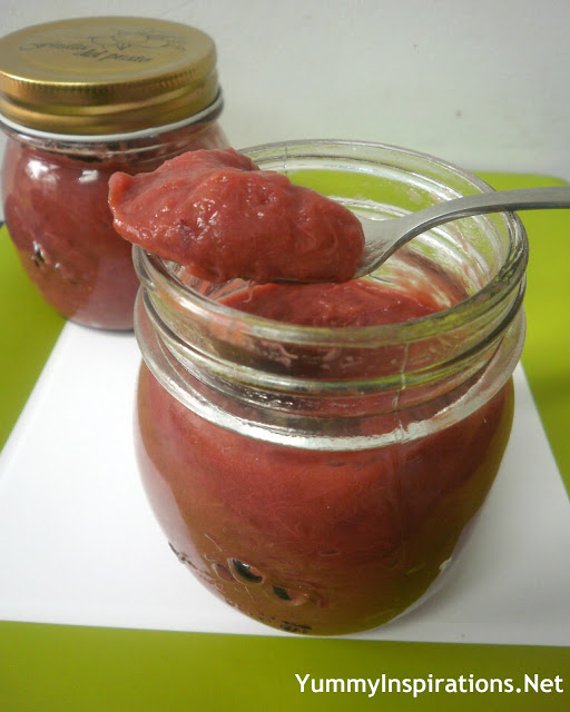 Rhubarb Jam in Bottles
