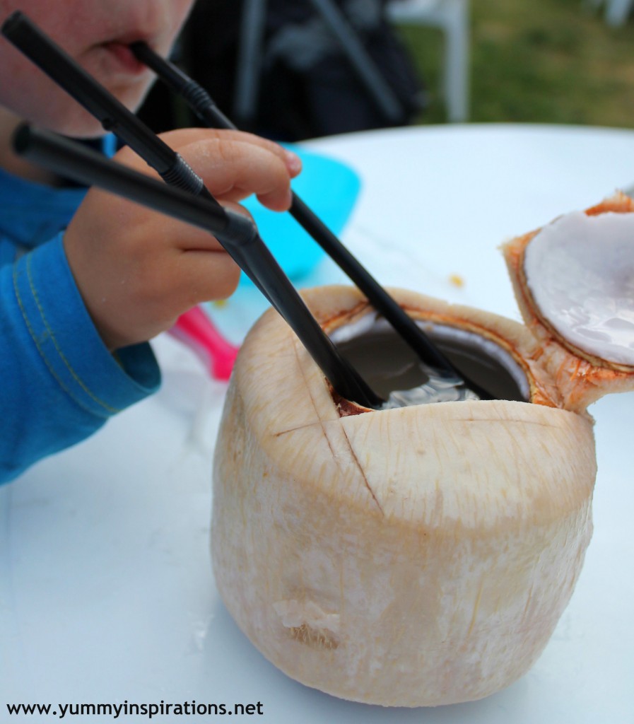 Drinking Coconut Night Noodle Markets Melbourne