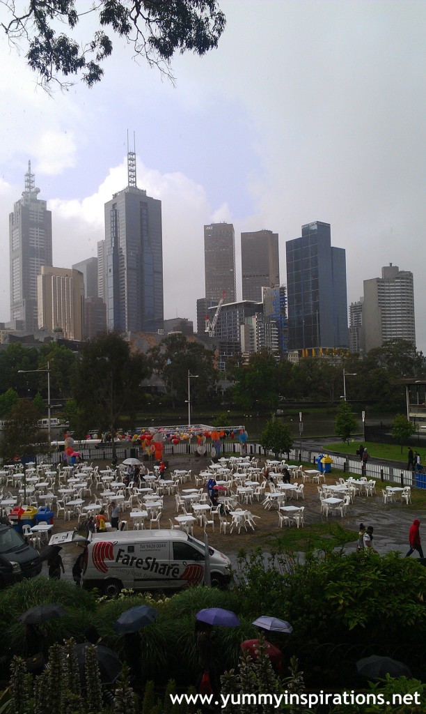 Rain at melbourne night noodle markets