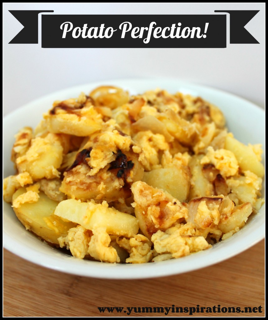Potato Perfection with scrambled eggs and fried onions