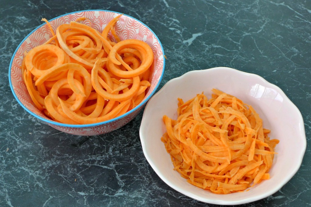 Spiralizer Comparison and Sweet Potato Noodles Curly Fries