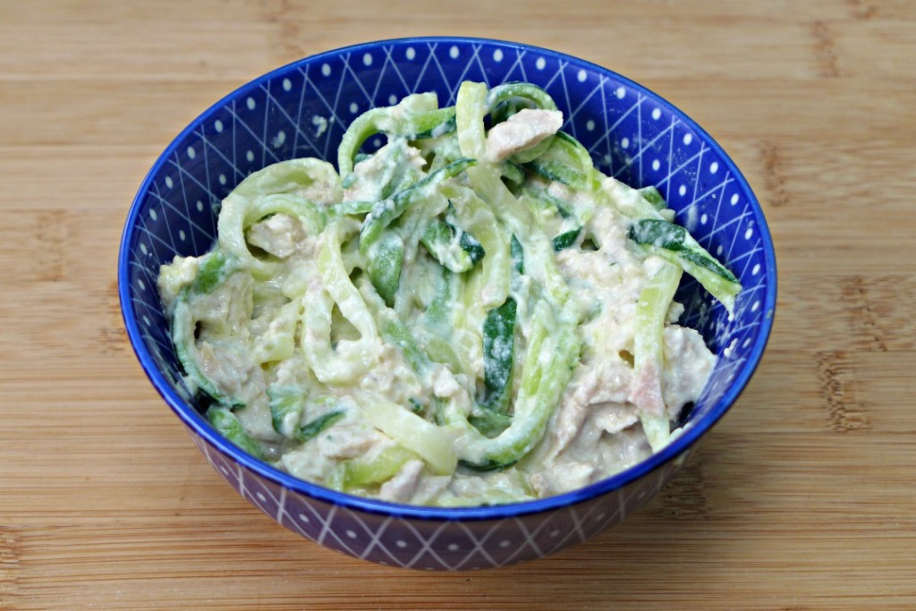Creamy Tuna 2 Minute Zoodles Recipe + Video - Low Carb Ketogenic Diet Recipe