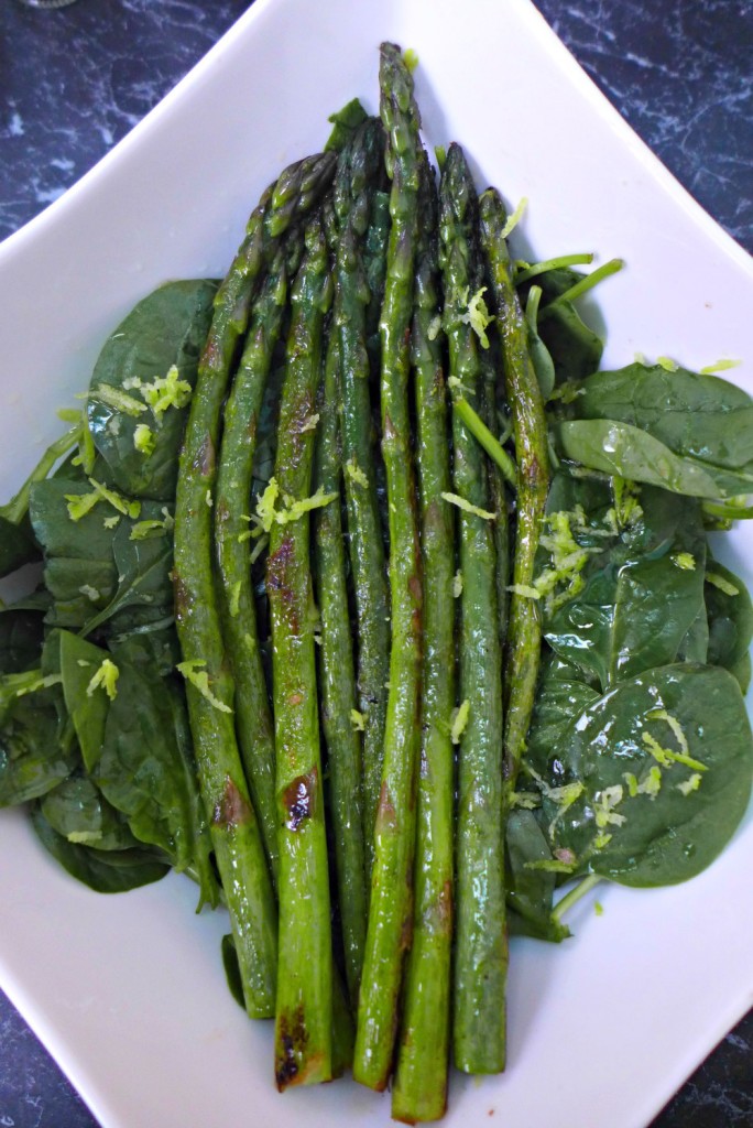 Lemon and Asparagus Salad Recipe + Video - Cooking asparagus in a pan and constructing an easy salad with fresh lemon flavours.